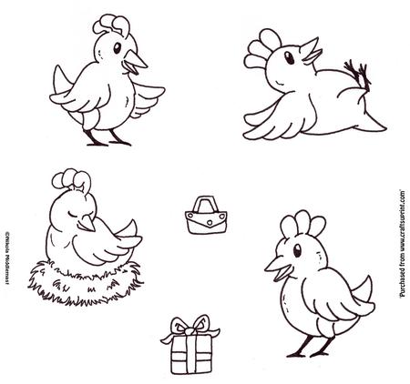 Chickens Digi Stamp