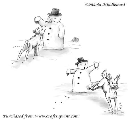 Snow Man Wishes & Raindeer Kisses