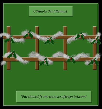 Tinsel & Holly Covered Fence