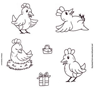 Chickens Digi Stamp