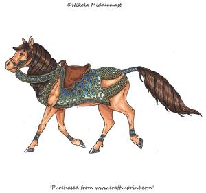 Coloured Trotting Horse