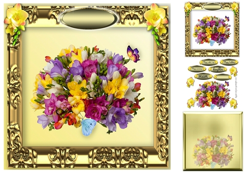butterflies and freesias