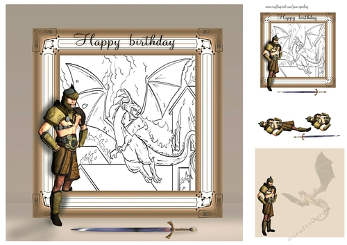 boys colouring card