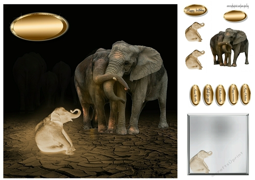 golden baby elephant 