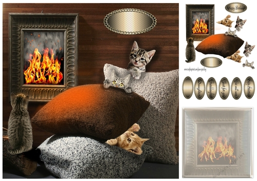 in front of the fire