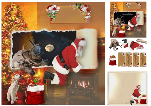 Santa in a ripped card 
