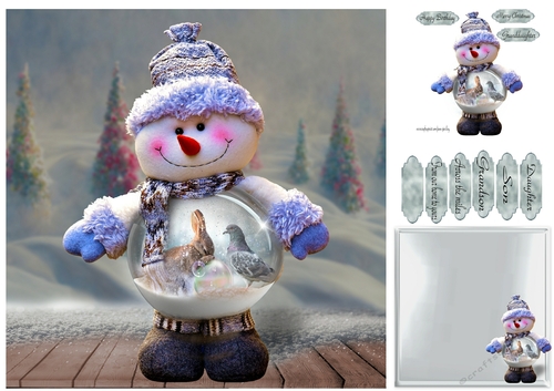 a globe in a snowman
