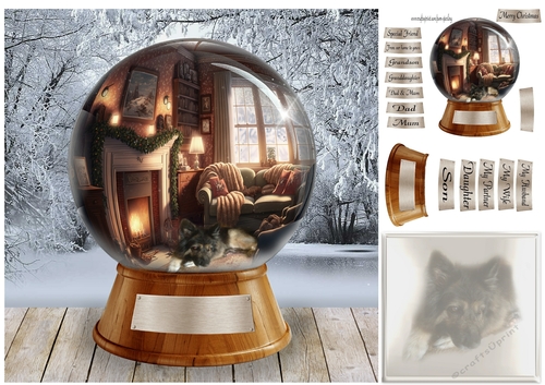 Christmas room in a globe
