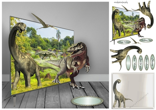 dinos out of the tv