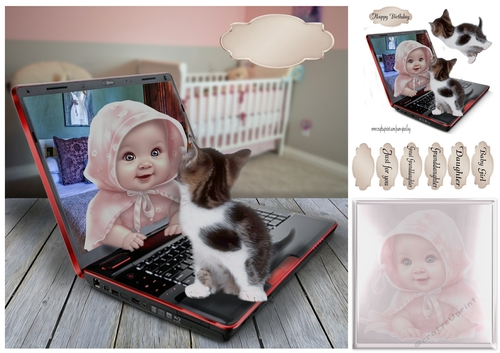 baby and the kitten