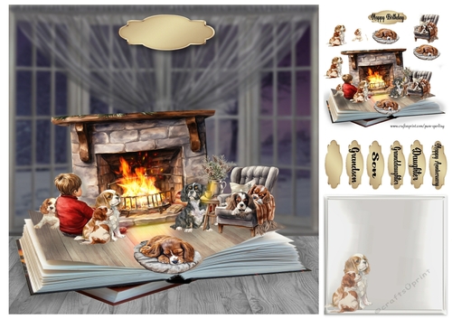 spaniels by the fire