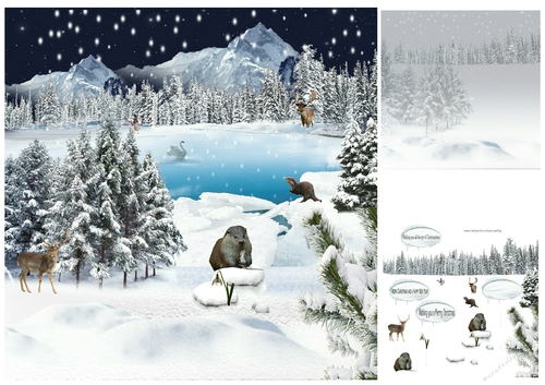 a snowy eve with the otters