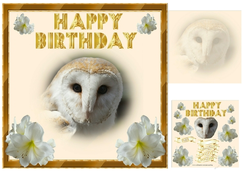 owl and flowers
