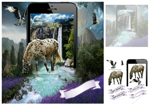 horse at the falls