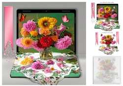 laptop flowers