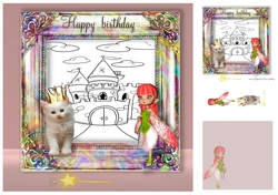 princess colouring card