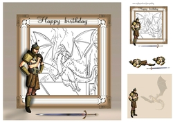 boys colouring card