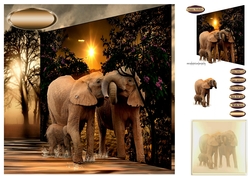 elephants at dawn