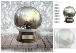 elephants in a globe