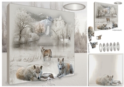 wolves in the snow