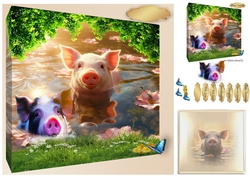 swimming pigs