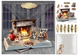 spaniels by the fire