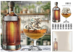 brandy bottle and glass
