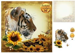 tiger and sunflowers