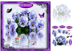 koi and pansies