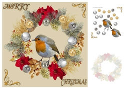 robin in a wreath