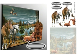 horses at the lake 