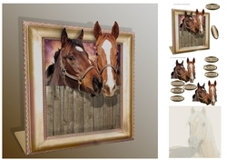 horses in a frame 