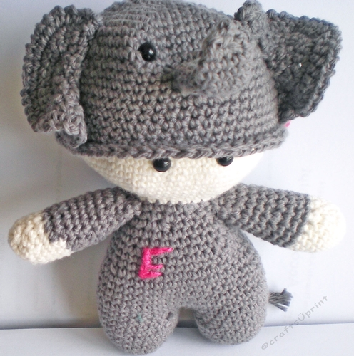 Amigurumi Elephant Onesie Doll