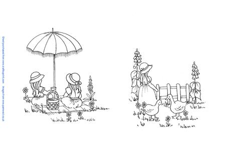 Picnic in the Sun and Feeding the Geese Digi Stamps