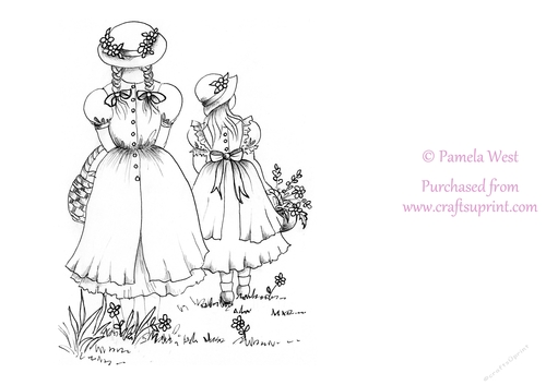 Going for a walk Digital Stamp, colouring page. digi stamp Coloring