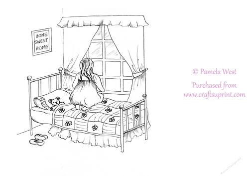 Waiting for Santa Digital Stamp, colouring page. digi stamp Coloring