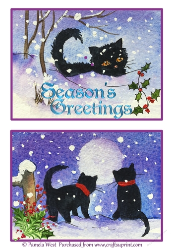 2 Cats A5 Christmas toppers 