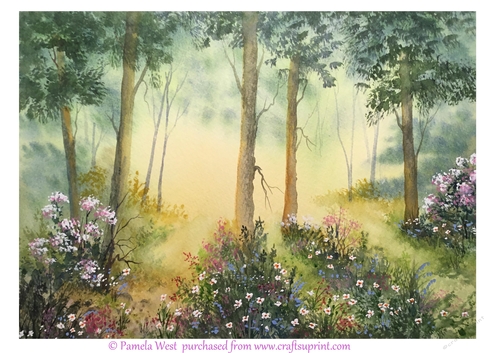 woodland Flowers Original art for designer resources or card toppers