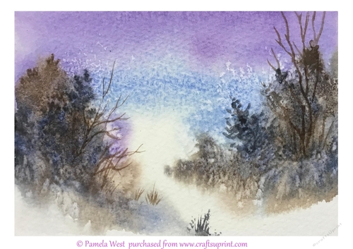 Snowy Path Original art for designer resources or card toppers