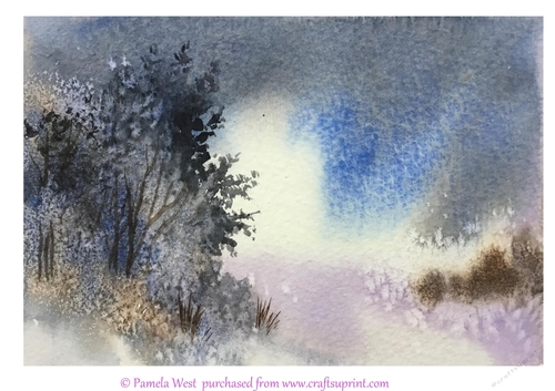 Winter Light Original art for designer resources or card toppers