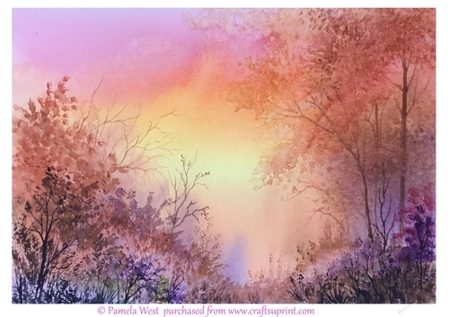 Autumn Sunrise Original art for designer resources or card toppers