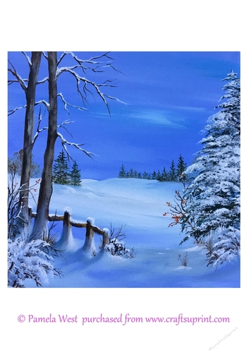 Blue snow  Original art for designer resources or card toppers