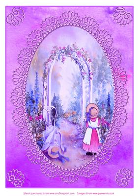Summer Archway and Little Girl Topper