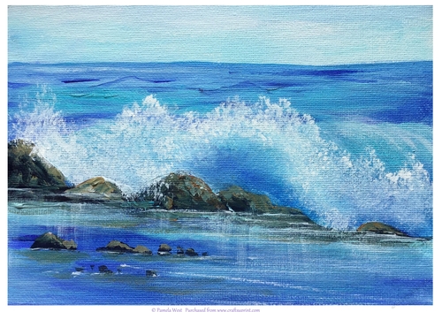Surfs Up. Original art for designer resources or card toppers