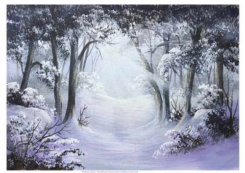 Forest Snow. Original art for designer resources or card toppers