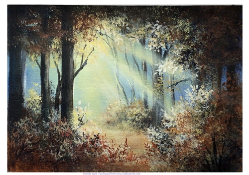 Forest Sunbeams Original art for designer resources or card toppers