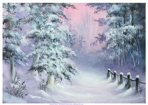 Pink Sky Original art for designer resources or card toppers