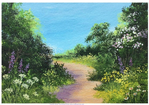 Country Path 2 Original art for designer resources or card toppers