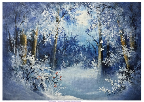Blue Snow Original art for designer resources or card toppers