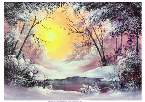 Purple Snow Original art for designer resources or card toppers